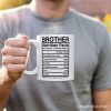 Brother Nutrition Facts Personalized Mug, Birthday Gift with Custom Name Brother Nutrition Facts Personalized Mug, Birthday Gift with Custom Name