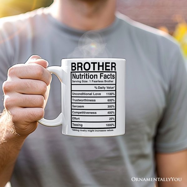 Brother Nutrition Facts Personalized Mug, Birthday Gift with Custom Name Brother Nutrition Facts Personalized Mug, Birthday Gift with Custom Name