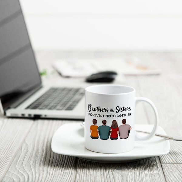 Brothers Sisters Family Linked Together Crossword Puzzle Art Personalized Mug