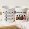 Brothers Sisters Family Linked Together Crossword Puzzle Art Personalized Mug