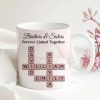 Brothers Sisters Forever Linked Together Crossword - Personalized Mug - Sentimental Gift for Siblings