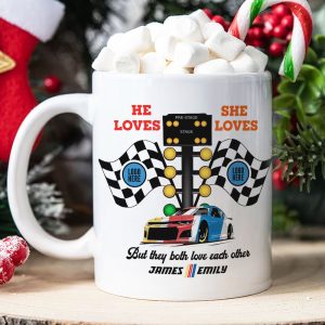 But They Both Love Each Other, Couple Gift, Personalized Mug, Racing Car Couple Mug 02HUTI091023