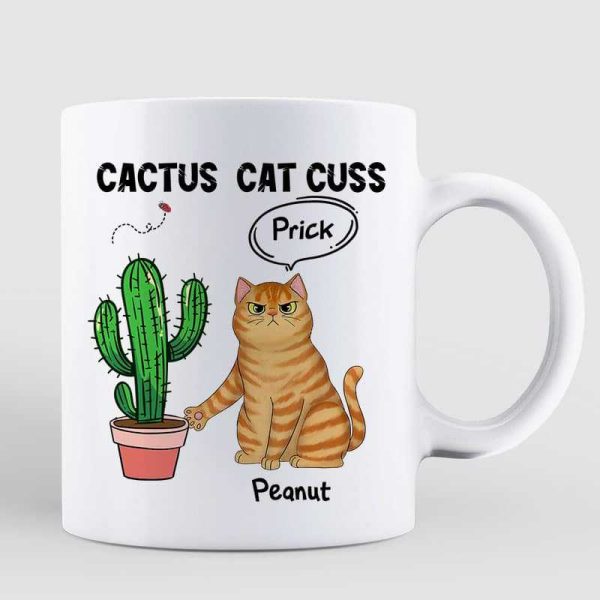 Cactus Cat Cuss Sassy Cats Personalized Mug Cactus Cat Cuss Sassy Cats Personalized Mug