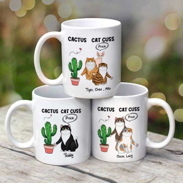 Cactus Cat Cuss Sassy Cats Personalized Mug Cactus Cat Cuss Sassy Cats Personalized Mug