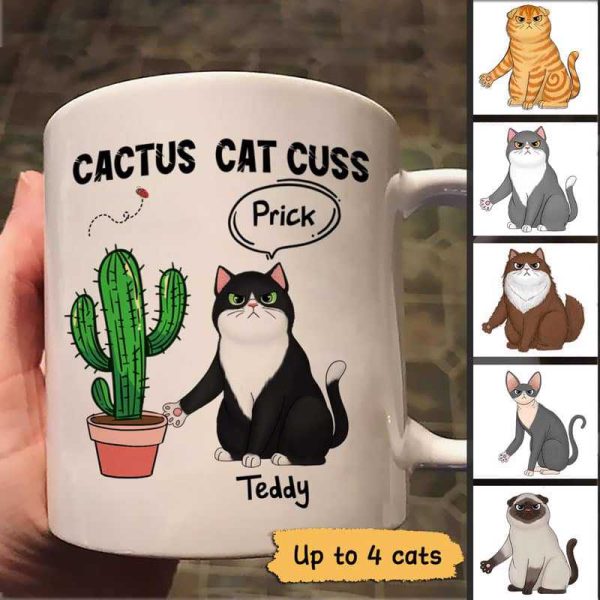Cactus Cat Cuss Sassy Cats Personalized Mug Cactus Cat Cuss Sassy Cats Personalized Mug