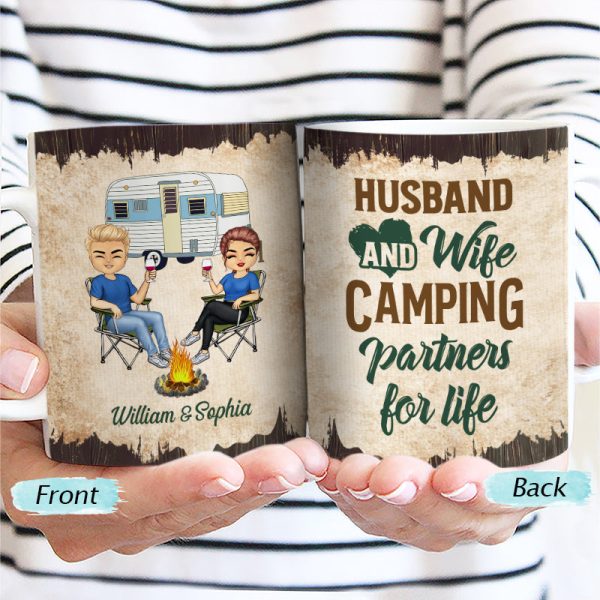 Camping Partners For Life Husband Wife - Couple Gift - Personalized Custom White Edge-to-Edge Mug Camping Partners For Life Husband Wife - Couple Gift - Personalized Custom White Edge-to-Edge Mug