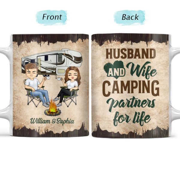 Camping Partners For Life Husband Wife - Couple Gift - Personalized Custom White Edge-to-Edge Mug Camping Partners For Life Husband Wife - Couple Gift - Personalized Custom White Edge-to-Edge Mug