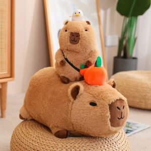 Capybara Plush Toy - Fluffy Fruit-Embracing Doll for Fun Gifts