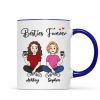 Cartoon Chibi Besties Sisters Sitting Gift For Best Friends Personalized Mug