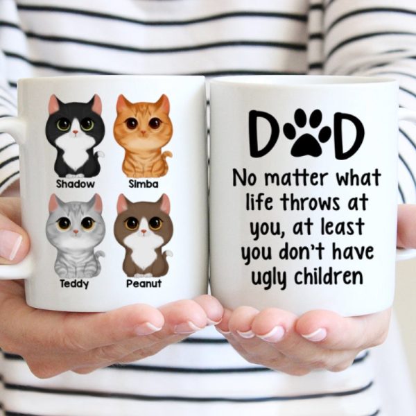 Cat Dad No Matter What Life Throws At You Personalized Mug