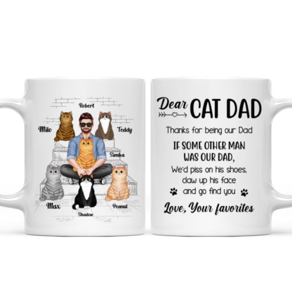 Cat Dad Real Man Funny Gift Personalized Mug Cat Dad Real Man Funny Gift Personalized Mug