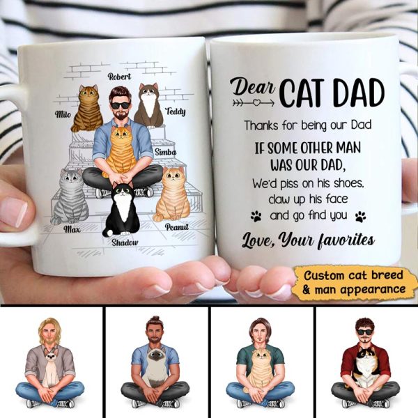 Cat Dad Real Man Funny Gift Personalized Mug Cat Dad Real Man Funny Gift Personalized Mug