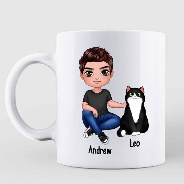 Cat Dad Simple Heart Personalized Mug Cat Dad Simple Heart Personalized Mug