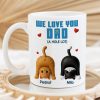 Cat Dad We Love You A Hole Lot Personalized Mug, Funny Father's Day gift for Cat Dads