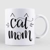 Cat Mom Chibi Girl And Sitting Cat Personalized Coffee Mug Cat Mom Chibi Girl And Sitting Cat Personalized Coffee Mug