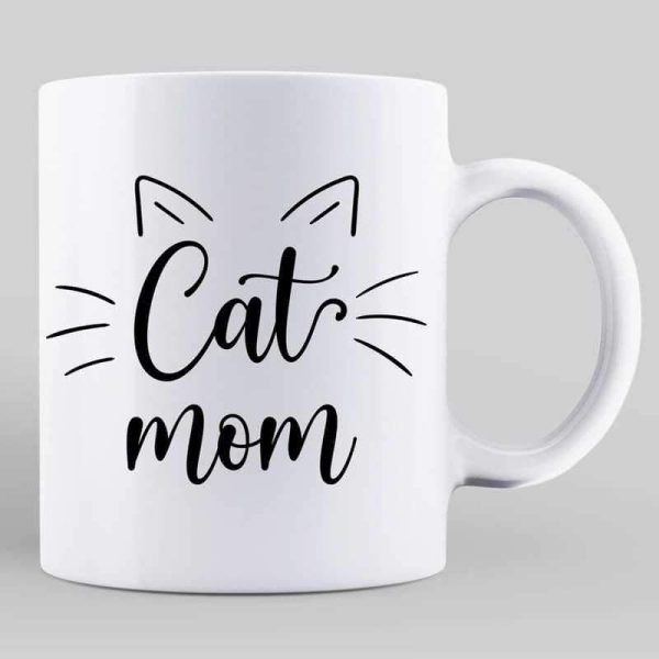 Cat Mom Dad Sitting Cat Cartoon Personalized Coffee Mug