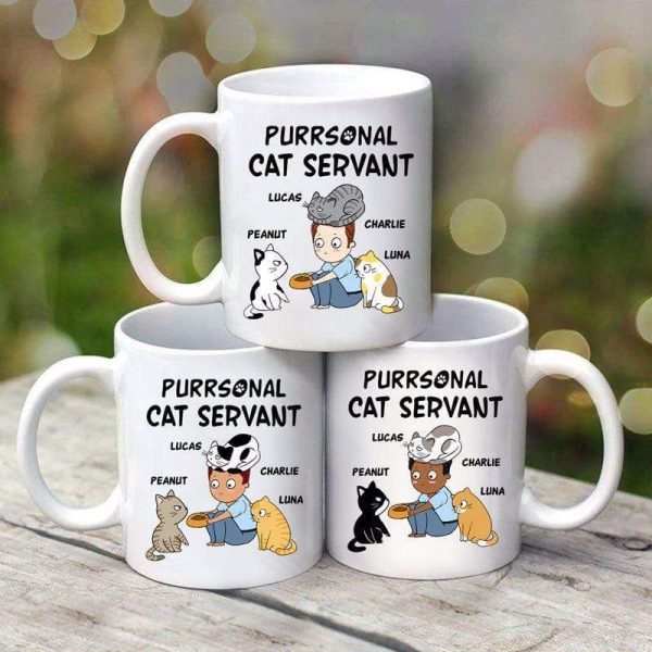 Cat Purrsonal Servant Chibi Man Personalized Mug Cat Purrsonal Servant Chibi Man Personalized Mug