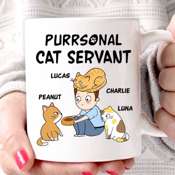 Cat Purrsonal Servant Chibi Man Personalized Mug Cat Purrsonal Servant Chibi Man Personalized Mug