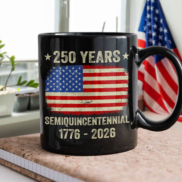 Celebrate 250th Anniversary United States Semiquincentennial Black Mug HO82 894772 Celebrate 250th Anniversary United States Semiquincentennial Black Mug HO82 894772