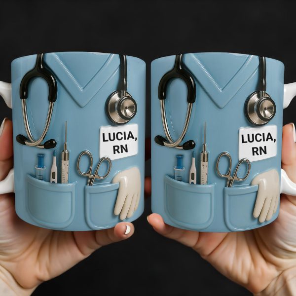 Celebrate Everyday Heroes, Stethoscope And Medical Instruments - Personalized Custom Coffee Mug - NUR021_MG Celebrate Everyday Heroes, Stethoscope And Medical Instruments - Personalized Custom Coffee Mug - NUR021_MG