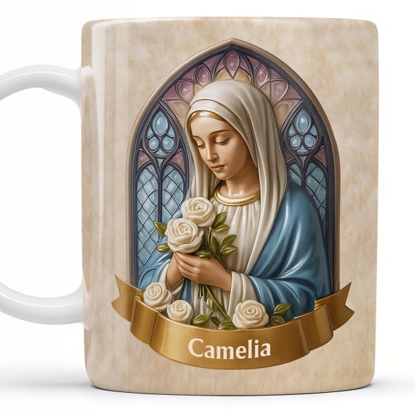 Celebrate Faith and Devotion, Stained Glass Religious Figure - Personalized Custom Coffee Mug - FTH098_MG Celebrate Faith and Devotion, Stained Glass Religious Figure - Personalized Custom Coffee Mug - FTH098_MG