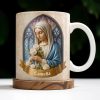 Celebrate Faith and Devotion, Stained Glass Religious Figure - Personalized Custom Coffee Mug - FTH098_MG Celebrate Faith and Devotion, Stained Glass Religious Figure - Personalized Custom Coffee Mug - FTH098_MG