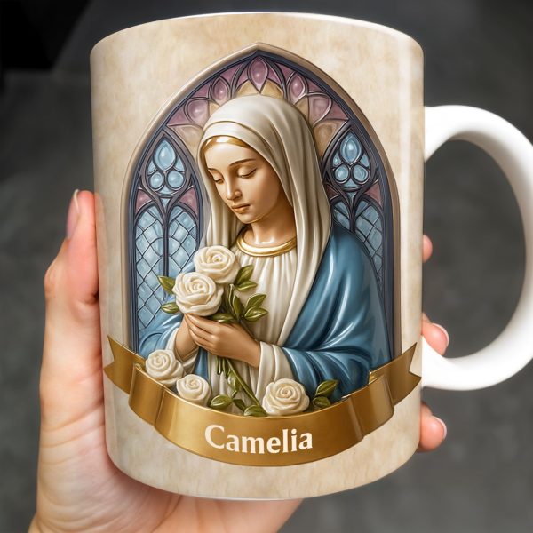 Celebrate Faith and Devotion, Stained Glass Religious Figure - Personalized Custom Coffee Mug - FTH098_MG Celebrate Faith and Devotion, Stained Glass Religious Figure - Personalized Custom Coffee Mug - FTH098_MG