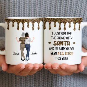 Celebrate Friendship With Stylish Besties Leopard Print - Personalized Custom Coffee Mug - BST508_MG