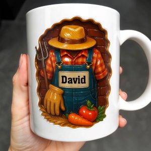 Celebrate Gardening Love With Gardening Tools and Vegetables Design - Personalized Custom Coffee Mug - FAM369_MG