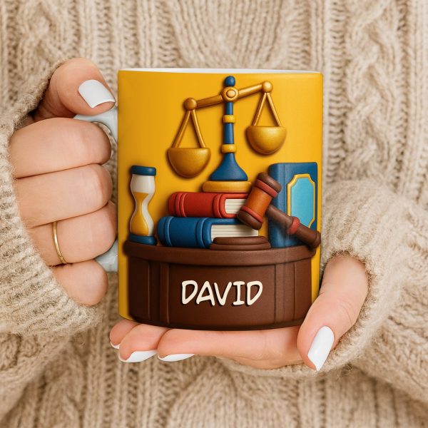 Celebrate Legal Excellence With Scales, Gavel, And Books - Personalized Custom Coffee Mug - LAW004_MG