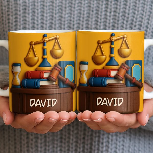 Celebrate Legal Excellence With Scales, Gavel, And Books - Personalized Custom Coffee Mug - LAW004_MG