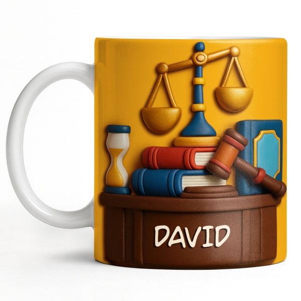 Celebrate Legal Excellence With Scales, Gavel, And Books - Personalized Custom Coffee Mug - LAW004_MG
