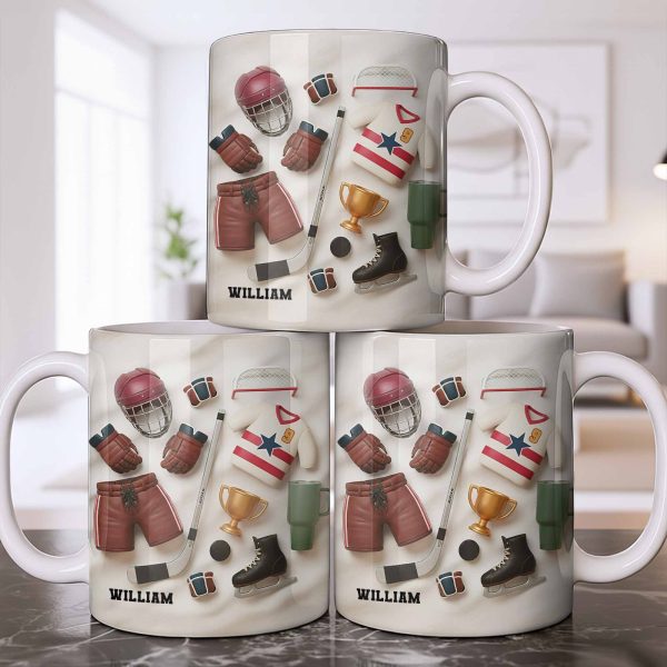 Celebrate Sports With Hockey Helmet and Boxing Gloves - Personalized Custom Coffee Mug - SPORT071_MG Celebrate Sports With Hockey Helmet and Boxing Gloves - Personalized Custom Coffee Mug - SPORT071_MG