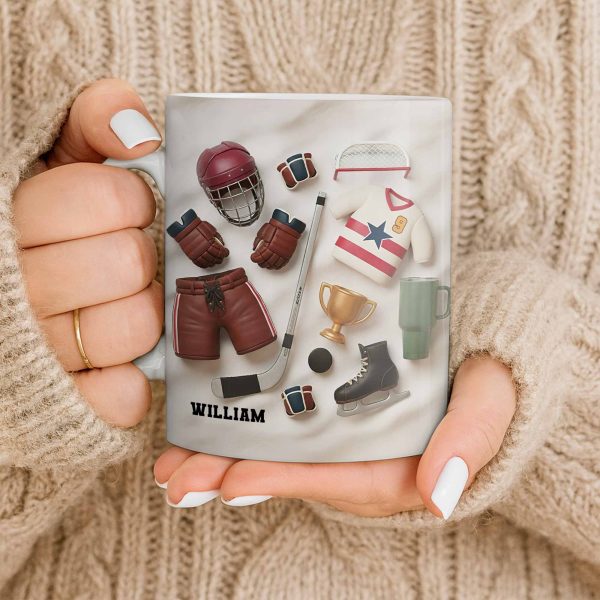Celebrate Sports With Hockey Helmet and Boxing Gloves - Personalized Custom Coffee Mug - SPORT071_MG Celebrate Sports With Hockey Helmet and Boxing Gloves - Personalized Custom Coffee Mug - SPORT071_MG