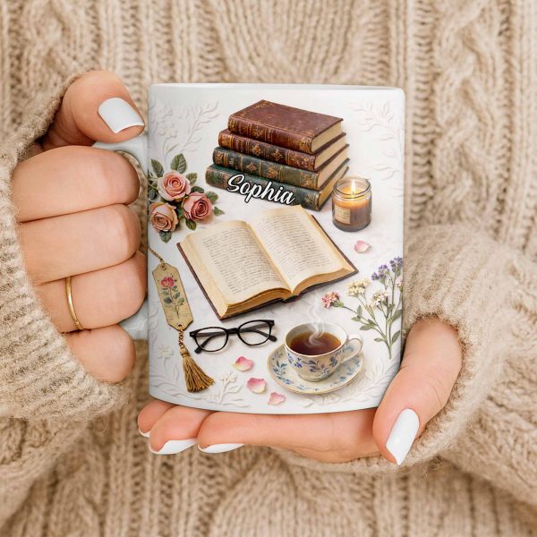 Celebrate The Love For Reading With Books And A Cozy Scene - Personalized Custom Coffee Mug - BLV081_MG Celebrate The Love For Reading With Books And A Cozy Scene - Personalized Custom Coffee Mug - BLV081_MG
