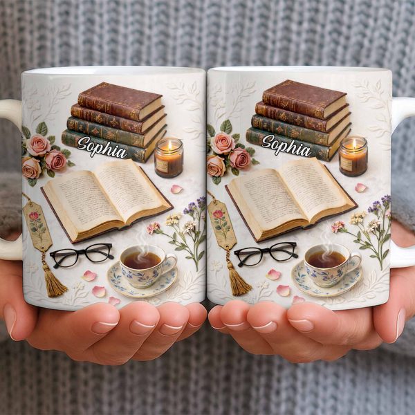 Celebrate The Love For Reading With Books And A Cozy Scene - Personalized Custom Coffee Mug - BLV081_MG Celebrate The Love For Reading With Books And A Cozy Scene - Personalized Custom Coffee Mug - BLV081_MG