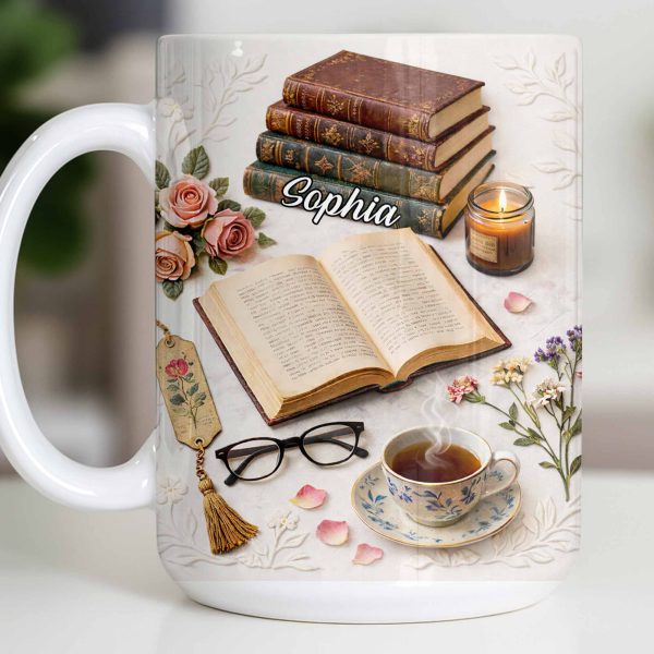Celebrate The Love For Reading With Books And A Cozy Scene - Personalized Custom Coffee Mug - BLV081_MG Celebrate The Love For Reading With Books And A Cozy Scene - Personalized Custom Coffee Mug - BLV081_MG