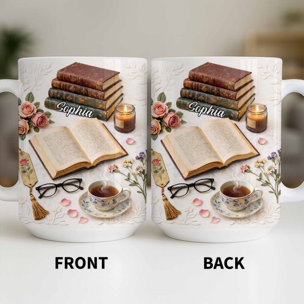 Celebrate The Love For Reading With Books And A Cozy Scene - Personalized Custom Coffee Mug - BLV081_MG Celebrate The Love For Reading With Books And A Cozy Scene - Personalized Custom Coffee Mug - BLV081_MG