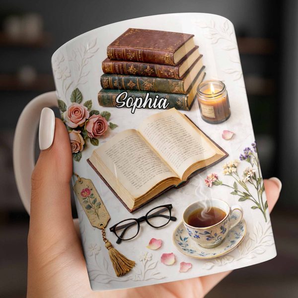 Celebrate The Love For Reading With Books And A Cozy Scene - Personalized Custom Coffee Mug - BLV081_MG Celebrate The Love For Reading With Books And A Cozy Scene - Personalized Custom Coffee Mug - BLV081_MG