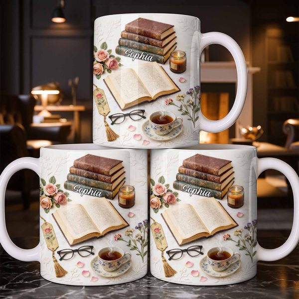 Celebrate The Love For Reading With Books And A Cozy Scene - Personalized Custom Coffee Mug - BLV081_MG Celebrate The Love For Reading With Books And A Cozy Scene - Personalized Custom Coffee Mug - BLV081_MG