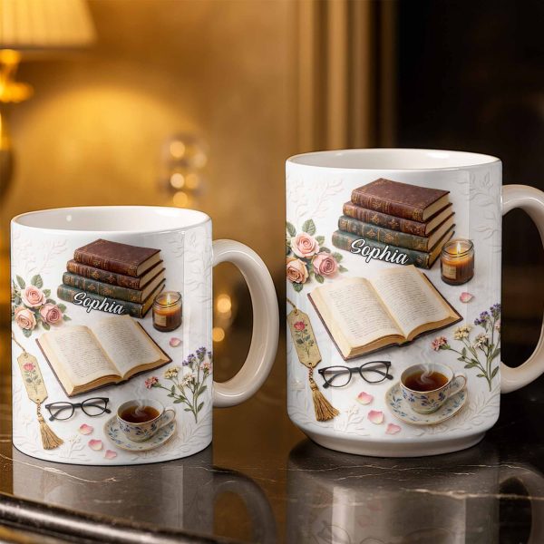Celebrate The Love For Reading With Books And A Cozy Scene - Personalized Custom Coffee Mug - BLV081_MG Celebrate The Love For Reading With Books And A Cozy Scene - Personalized Custom Coffee Mug - BLV081_MG