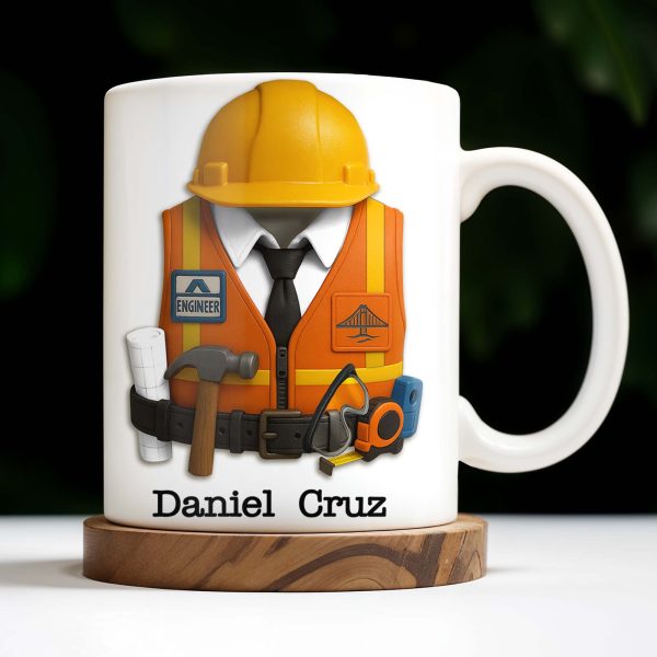 Celebrate Your Everyday Hero with This Engineer-Themed Coffee Mug Featuring Helmet, Tie, Vest, Tools - Personalized Custom Coffee Mug - GRAD298_MG Celebrate Your Everyday Hero with This Engineer-Themed Coffee Mug Featuring Helmet, Tie, Vest, Tools - Personalized Custom Coffee Mug - GRAD298_MG