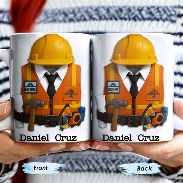 Celebrate Your Everyday Hero with This Engineer-Themed Coffee Mug Featuring Helmet, Tie, Vest, Tools - Personalized Custom Coffee Mug - GRAD298_MG Celebrate Your Everyday Hero with This Engineer-Themed Coffee Mug Featuring Helmet, Tie, Vest, Tools - Personalized Custom Coffee Mug - GRAD298_MG