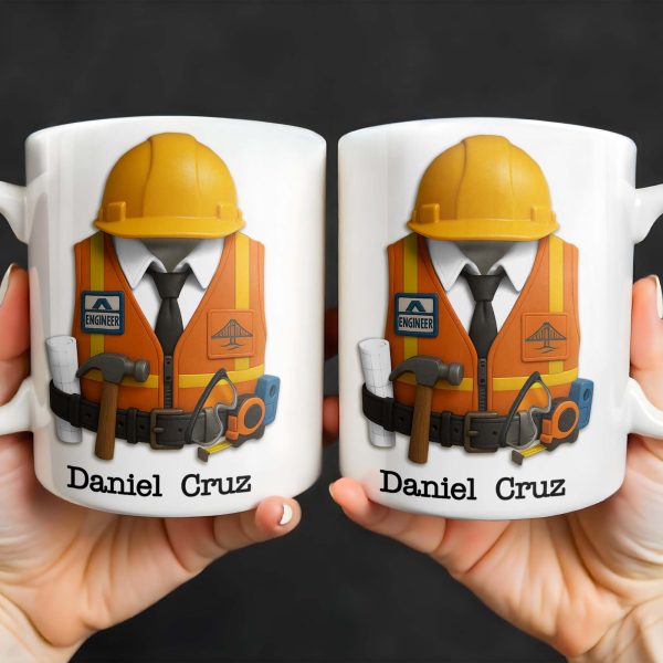 Celebrate Your Everyday Hero with This Engineer-Themed Coffee Mug Featuring Helmet, Tie, Vest, Tools - Personalized Custom Coffee Mug - GRAD298_MG Celebrate Your Everyday Hero with This Engineer-Themed Coffee Mug Featuring Helmet, Tie, Vest, Tools - Personalized Custom Coffee Mug - GRAD298_MG