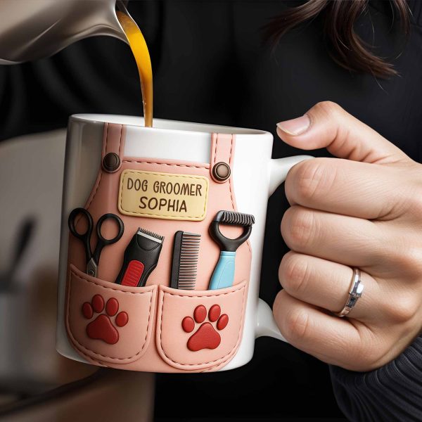 Celebrate Your Favorite Dog Groomer, Scissors And Paw Prints - Personalized Custom Coffee Mug - DOG063_MG Celebrate Your Favorite Dog Groomer, Scissors And Paw Prints - Personalized Custom Coffee Mug - DOG063_MG