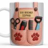 Celebrate Your Favorite Dog Groomer, Scissors And Paw Prints - Personalized Custom Coffee Mug - DOG063_MG Celebrate Your Favorite Dog Groomer, Scissors And Paw Prints - Personalized Custom Coffee Mug - DOG063_MG