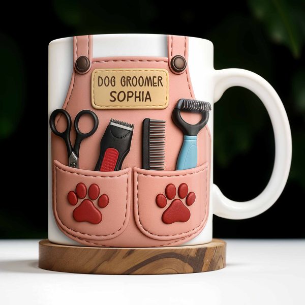 Celebrate Your Favorite Dog Groomer, Scissors And Paw Prints - Personalized Custom Coffee Mug - DOG063_MG Celebrate Your Favorite Dog Groomer, Scissors And Paw Prints - Personalized Custom Coffee Mug - DOG063_MG