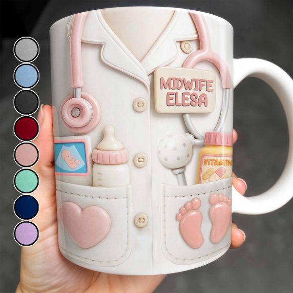 Celebrate Your Favorite Midwife With Essentials - Personalized Custom Coffee Mug - NUR034_MG Celebrate Your Favorite Midwife With Essentials - Personalized Custom Coffee Mug - NUR034_MG