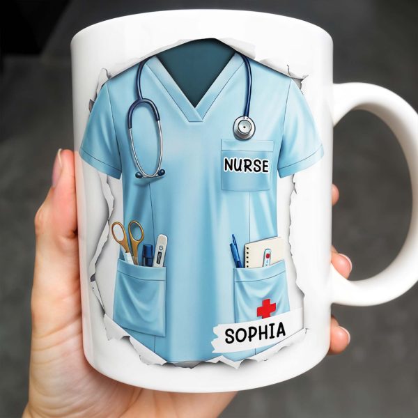 Celebrate Your Favorite Nurse, Nurse Uniform And Medical Tools - Personalized Custom Coffee Mug - GRAD283_MG Celebrate Your Favorite Nurse, Nurse Uniform And Medical Tools - Personalized Custom Coffee Mug - GRAD283_MG