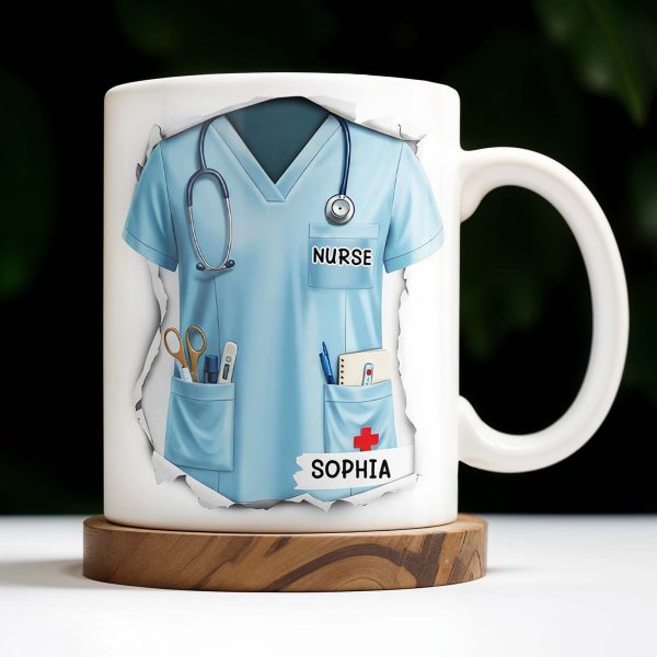 Celebrate Your Favorite Nurse, Nurse Uniform And Medical Tools - Personalized Custom Coffee Mug - GRAD283_MG Celebrate Your Favorite Nurse, Nurse Uniform And Medical Tools - Personalized Custom Coffee Mug - GRAD283_MG